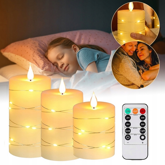 LED Sviece Bez Plameňa s Diaľkovým Ovládaním a Nastaviteľnou Jasnosťou